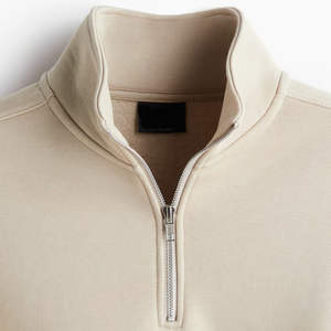 Sudaderas Unisex al por Mayor de 350 GSM de Algodón con Cuello Alto Sin Capucha, Sudaderas Personalizadas con Logotipo, Sudaderas Gruesas con Media Cremallera - Product Image 4