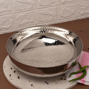 Modern Accent <b>Stainless</b> <b>Steel</b> Serving <b>Bowl</b> Decoration <b>Bowl</b> New Design Serving <b>Bowl</b> with Stem Overlay Handmade by Aluminum - Product Image 2
