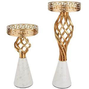 Support de bougie en métal, porte-bougie pour l'éclairage et la décoration de la maison, ensemble élégant, finition antique, porte-bougie décoratif - Product Image 1