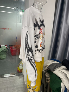 OEM Vintage Streetwear Thermal T Shirt Pour Hommes Avec Manches Longues DTG Impression Tissu Tissé Et O Neck Design Winter Style - Product Image 5