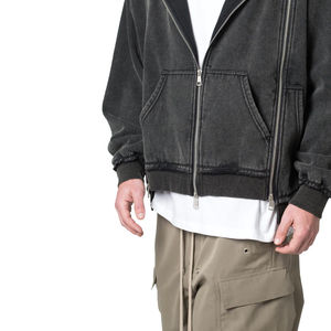 Sweat-shirts pour hommes de haute qualité, lavés à l'acide, logo personnalisé imprimé, coton mélangé, séchage rapide, sweat-shirts pour hommes lavés à l'acide - Product Image 5