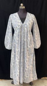 Femmes filles pur coton indien bloc imprimer longue robe imprimer Maxi décontracté été soirée robe de soirée en vrac boutons en gros - Product Image 2