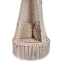 Fauteuil suspendu artisanal pleine longueur pour patio, intérieur et extérieur, en coton naturel, design personnalisé disponible