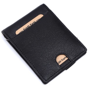 Top vente Nappa chèvre cuir mince portefeuille hommes qualité supérieure RFID bloquant court coton bi-pli fermeture Logo personnalisé - Product Image 1