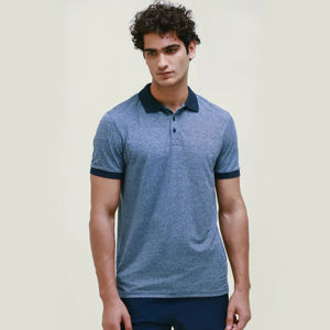 เสื้อโปโลสำหรับผู้ชายใหม่ผ้าคอตตอน100% แห้งเร็วและระบายอากาศได้ดีแขนสั้น - Product Image 1