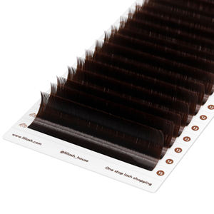 Dark brown lash <b>extensions</b> fluffy silk lashes individual brown wholesale <b>mink</b> lashes C CC D DD L M V custom bulk - Product Image 3