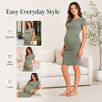 Robes de maternité tendance pour femmes avec ourlet enveloppant et fronces latérales