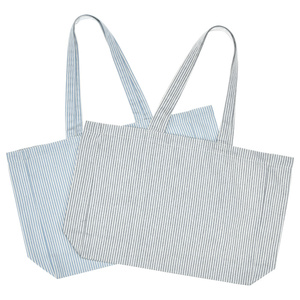 Bolsa de Mano de Algodón Reciclado a Rayas, Tamaño Personalizado, Asa Superior, para Uso Diario, Publicidad, Promoción, Regalos, Compras - Product Image 3