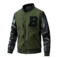 Veste universitaire d'hiver pour homme, style Chicago, en toile, col montant, broderie personnalisée, patch sur le devant, respirante, séchage rapide, taille sur mesure