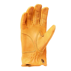 Guantes de moto de cuero de vaca de primera calidad Guantes de carreras de autos de motocicleta Guantes de cuero genuino amarillos para hombres - Product Image 3
