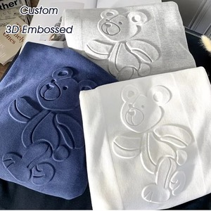 Premium quality Custom 3D Embossed Oversized T-Shirts Breathable Drop Shoulder Streetwear Organic Cotton custom unisex T-shirt - Product Image 2