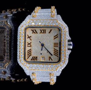 Reloj de pulsera de alto brillo ostentoso personalizado, detalle de diamantes, buena venta, moda antigua, cuarzo, negocios, ropa de calle, puntero de cristal - Product Image 2