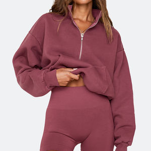 Sweatshirts pour femmes, sweat-shirt de sport à demi-zip tendance pour femmes, pull à demi-zip, sweat-shirt à manches longues pour femmes à demi-zip - Product Image 4