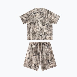 Conjunto Corto Estilo Americano con Estampado de Camuflaje de la Selva, 100% Algodón Jersey, Diseño Transpirable, Ropa Urbana Lisa, Impresión de Logotipo Personalizado - Product Image 1