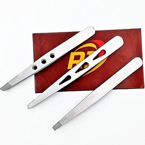 Wholesale Price Custom Silver Polish Stainless Steel Slant Tip Luxury Fashion Multi-Functional Anti-static <b>Eyebrow</b> <b>Tweezers</b> - Product Image 3