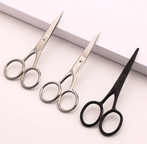 Ciseaux de toilettage professionnels tête ronde conception sûre pour les cils nez sourcil coupe petits ciseaux incurvés coupe cheveux - Product Image 3