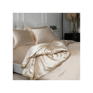 Hot Selling Silk Satin Hotel Satin Bed Sheets Luxury <b>Bedding</b> Set Bed Flat Sheet Bed Spread Set Pillowcase for Sale in Low Price - Product Image 2