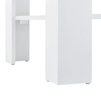 Table basse carrée en bois de panneau de particules de salon avec étagère d'espace de rangement effet blanc et chêne