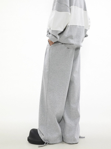 Haute qualité personnalisé coton Joggers surdimensionné Baggy pantalons de survêtement pantalons respirant été Streetwear décontracté plat avant pantalon - Product Image 5