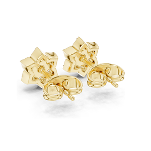 Boucles d'oreilles clous florales en diamant de laboratoire 0,38 CT, clarté VVS-VS EF, or 18 carats, 14 carats, 10 carats et argent 925, moissanite et or rose, jaune - Product Image 6