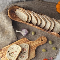 Bol à pâte en bois de forme oblongue, bol à pain alimentaire Vintage, décoration de Table, bol à pâte en bois, conception OEM, fait à la main du Vietnam, meilleure vente