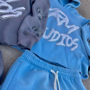 Sweat à capuche surdimensionné uni avec logo personnalisé Streetwear Vente en gros de sweat à capuche court épais en coton en vrac Sweatshirts à capuche lourds - Product Image 4