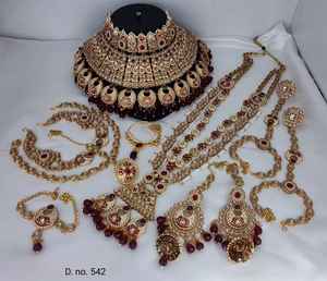 TRADITIONAL & FANCY ANTIQUE DESIGNER BRIDAL <b>JEWELLERY</b> GOLD PLATED and CZ ZIRCON WEDDING BRIDAL NECKLACE <b>SET</b> <b>for</b> <b>WOMEN</b> and GIRLS - Product Image 3