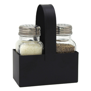 Support en métal noir élégant pour sel et papier, idéal pour organiser la table de cuisine – Distributeur de sel et de papier - Product Image 6