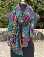Bordado de Georgette indio Phulkari Dupatta Floral Neck Wrap