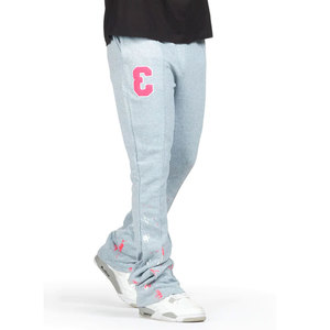 Pantalones de chándal de lana para hombre transpirables y de secado rápido OEM personalizados de fabricante, pantalones de chándal acampanados apilados acampanados de felpa francesa - Product Image 2