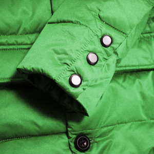 Veste bulle à fermeture éclair complète à col montant pour hommes avec capuche couleur unie vierge veste bouffante en duvet pour hommes Service OEM personnalisé - Product Image 6