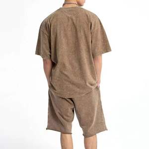 Conjunto de Camiseta y Pantalones Cortos de Estilo Gótico, Unisex, Vintage, Deslavado al Sol, de Poliéster/Algodón, Corte Holgado, Antiarrugas - Product Image 2