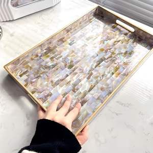 Handmade Decorative Mother of Pearl Chocolate Serving Tray All Events Table Decorative Food Serving Tray for <b>Hotel</b> <b>Supplies</b> - Product Image 6