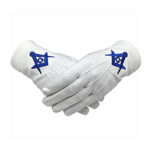 Guantes masónicos de cuero Master Mason Blue Lodge Guantes de cuero con guantes de cuero bordados de Pakistán - Product Image 1