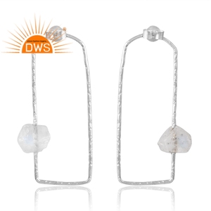 Hot Selling 925 Sterling Silver Natural Rainbow <b>Moon</b> Gemstone <b>Earring</b> Custom Jewelry For Women Gift For Her - Product Image 2