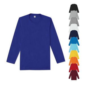 Camisetas cuello redondo manga larga en blanco TC tela transpirable durabilidad personalizada alta calidad 160 GMS - Product Image 3