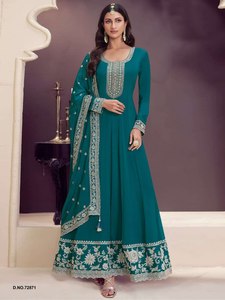 ชุด anarkali ความยาวพิเศษพร้อมชุด dupatta อินเดียสำหรับผู้หญิงแฟชั่นหรูหราในการออกแบบงานแต่งงานและปาร์ตี้ยาวพิเศษ - Product Image 4