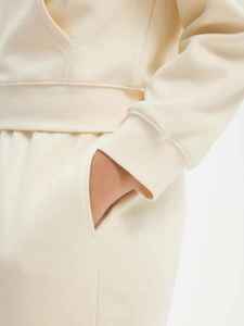 Womens Cream Full Zip Tracksuit Heavyweight Hooded <b>Track</b> <b>Jacket</b> And Matching Sweatpants Set Two-Piece Casual Streetwear - Product Image 6