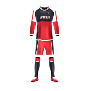 Traje de fútbol retro contrastante con cuello en V, uniforme de fútbol de poliéster de secado rápido ajustado personalizado, uniforme de fútbol con logotipo personalizado - Product Image 2