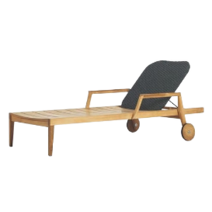 Sunrise-Tumbona de madera maciza para playa, tumbona de madera maciza con ruedas, precio al por mayor - Product Image 1