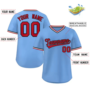 ZOHAN CREATIONS-Camisetas de béisbol personalizadas, camisetas de béisbol con impresión sublimada y cuello en V, diseños propios, para hombre - Product Image 2