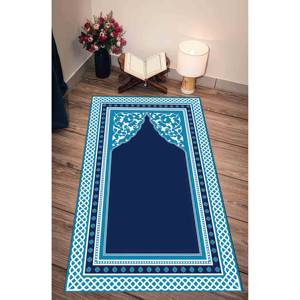 Alfombra de Oración Azul: Decoración para Mezquita Islámica, Regalo Espiritual, Alfombra Delgada de Tela No Tejida - Product Image 5