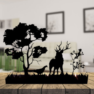 Hot Selling for On-Demand Metal Pillar Holder Handmade Modern Antilope Tree Design 3 <b>Tea</b> <b>Lights</b> Candle Holder Home <b>Christmas</b> - Product Image 2