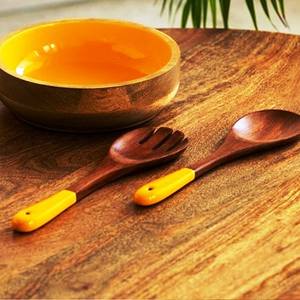 Accesorios de Cocina Más Vendidos, Juego de Servidores de Ensalada de Acacia, Ecológicos, Aptos para Lavavajillas, Utensilios para Ensalada, Hechos en India - Product Image 6