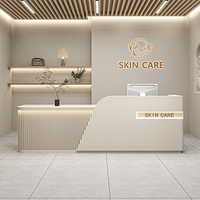 Nouvelle conception moderne de comptoirs de réception pour hôpitaux et hôtels en marbre Corian blanc brillant 5 étoiles avec garantie de 10 ans
