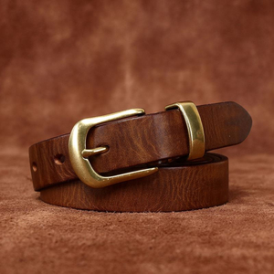Ceinture en cuir de vachette vintage TEXLERA avec boucle à ardillon, écologique, largeur 2-4 cm pour hommes et femmes - Product Image 4