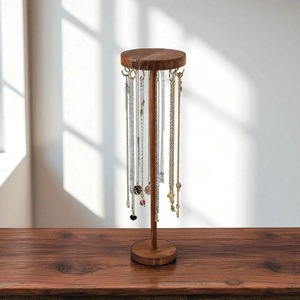 Support de bracelet en bois de forme ronde Présentoir à bijoux élégant et durable pour la table de vanité et la présentation de cadeaux d'Inde - Product Image 5