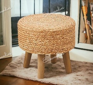 Taburete redondeado de mimbre, muebles rústicos para el hogar para sala de estar, cocina, exterior, Hotel, supermercado, uso en Hospital, consola con incrustaciones de hueso - Product Image 1