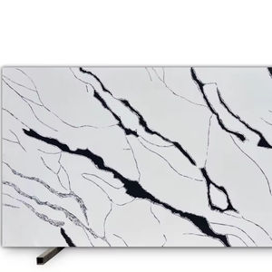 Calcutta PANDA แผ่นหินควอตซ์เทียมลายหินอ่อนขัดเงาสำหรับห้องครัวภายนอกผนังหุ้มเครื่องใช้บนโต๊ะในโรงแรมดีไซน์ทันสมัย - Product Image 1