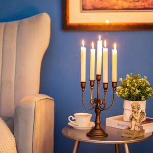 Small Metal Candlestick Holders for <b>Bronze</b> Farmhouse Table Centerpiece Decor Home Decor <b>Gift</b> - Product Image 2